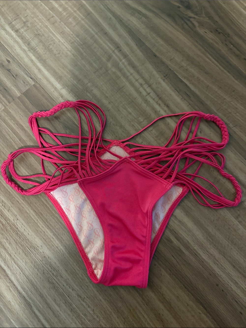 Victoria’s Secret Hot Pink Strappy Bikini Bottom